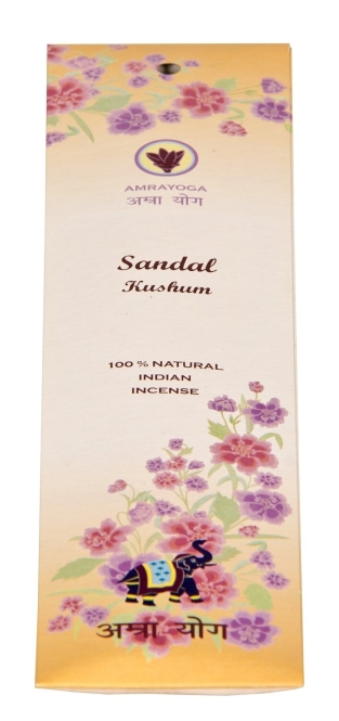 Bâtonnets d'encens indiens Sandal Kushum - 100 % naturel 