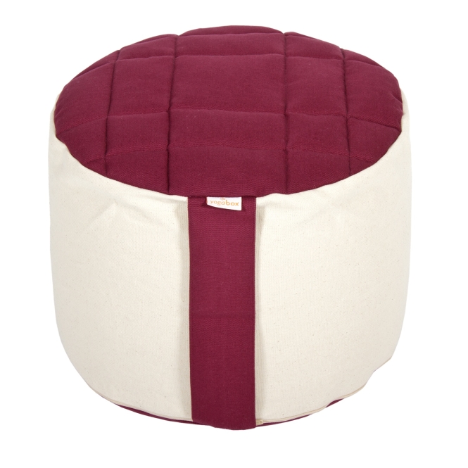 Coussin de méditation Rondo Big Premium aubergine / nature