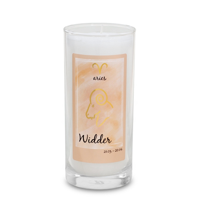 Bougie Zodiaque Bélier environ 14 cm - blanc 