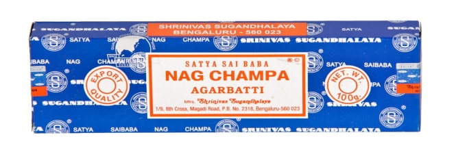 Bâtonnets d'encens Nag Champa original - bleu - paquet de 100 g 